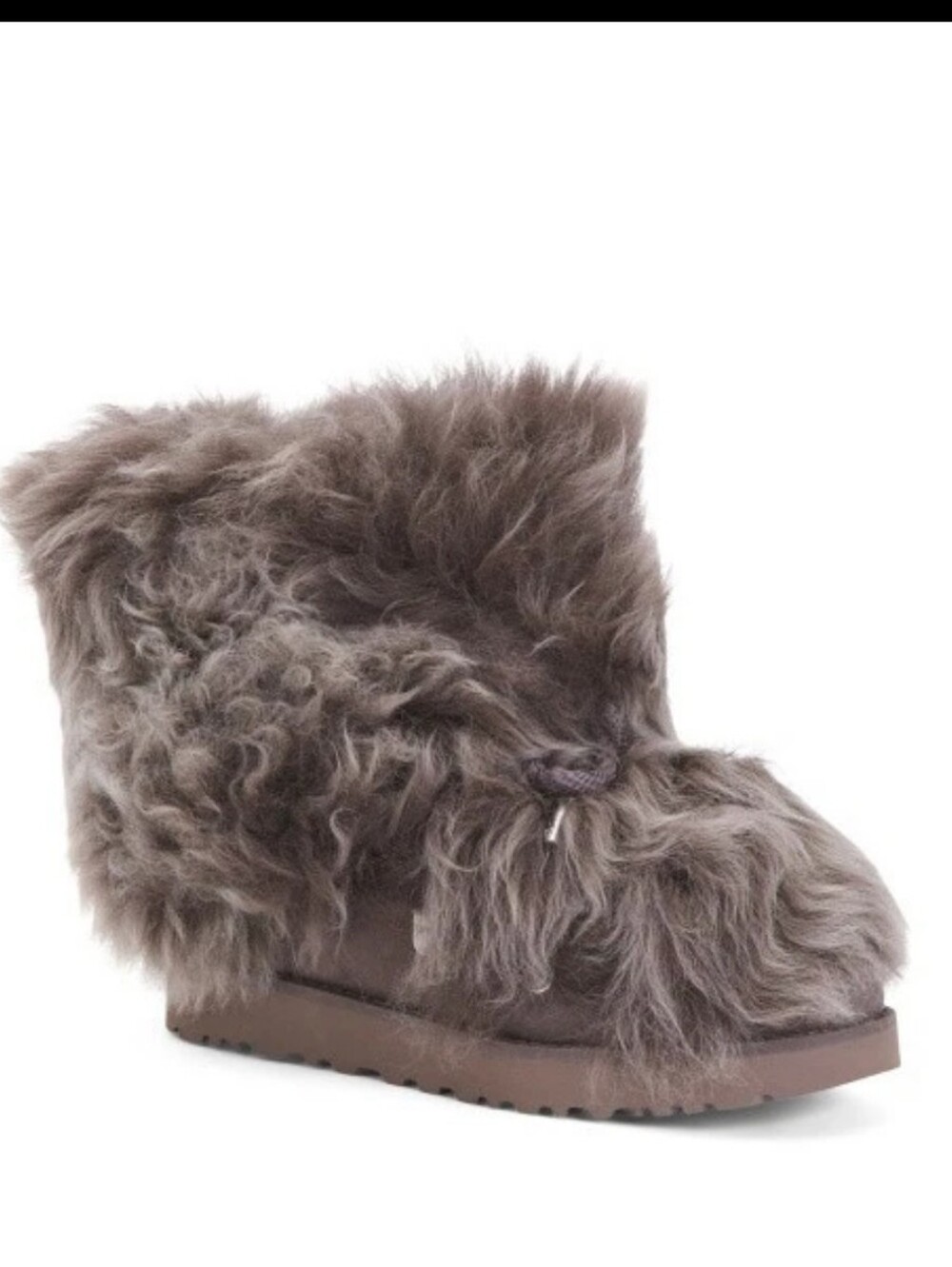 Ugg Classic Posh Mini Fur Boots Suede Designer Grey Shearling